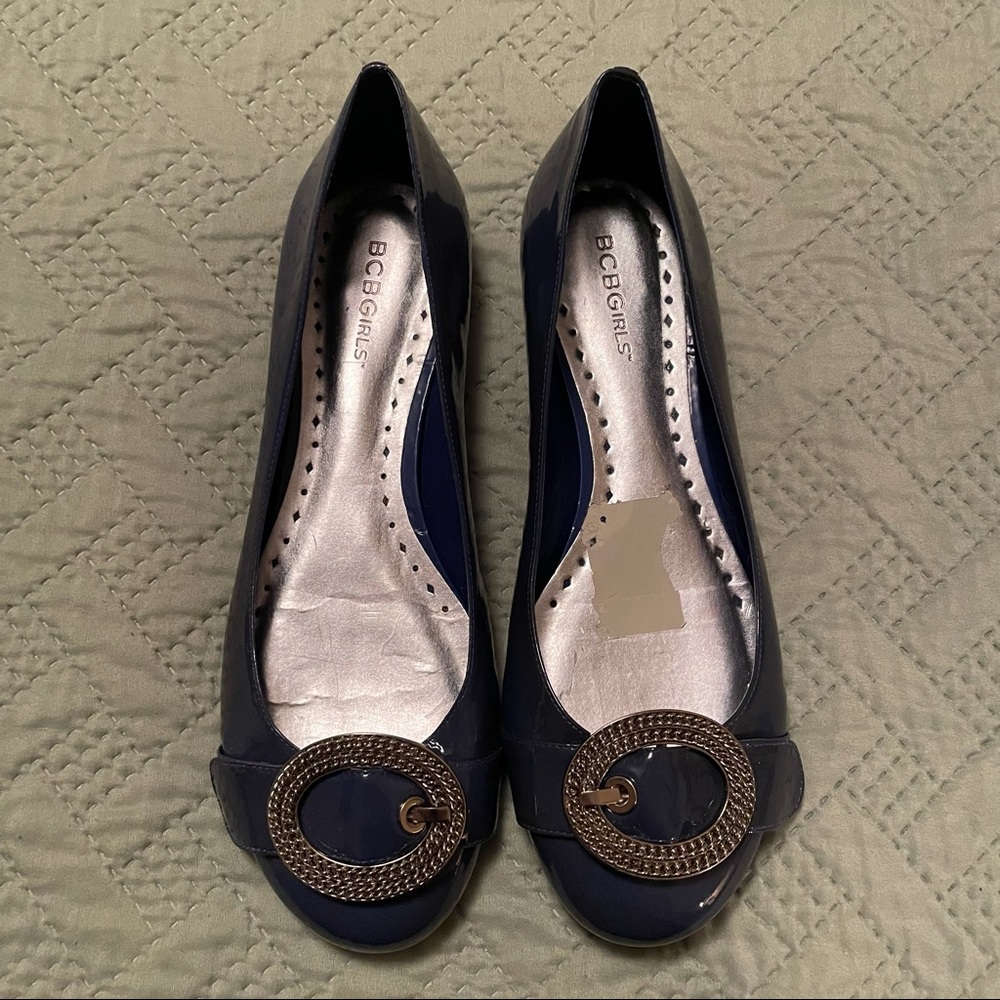BCBGirls  blue patent leather flat         Size 8.5